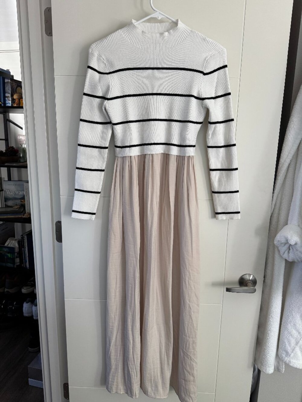 Anthropologie Thea Long-Sleeve Twofer Maxi Dress